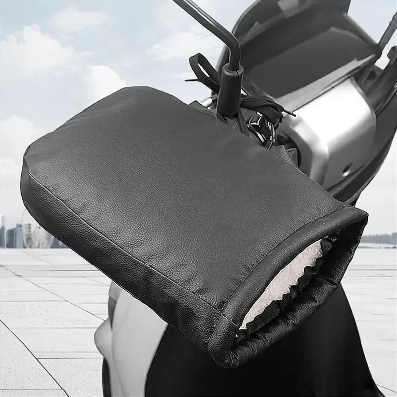 Winter Motorcycle Handlebar Muffs Waterproof Hand Warmer Mitts, Bicycle Handle Cover Gloves for Scooter Cold Weather Riding