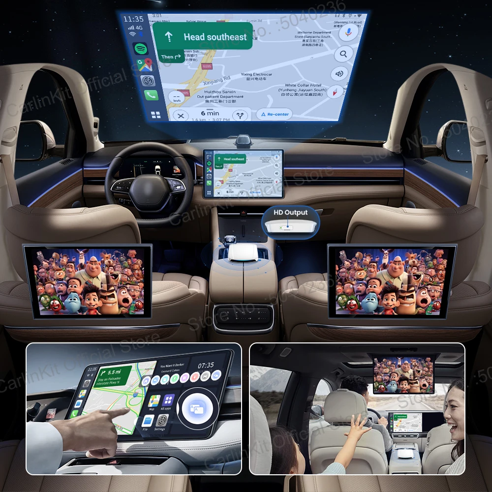 2024 جديد CarlinKit أندرويد 13 CarPlay AI صندوق HDMI لاسلكي CarPlay أندرويد السيارات TV صندوق الفيديو Qualcomm SDM660 8-Core سبليت الشاشة