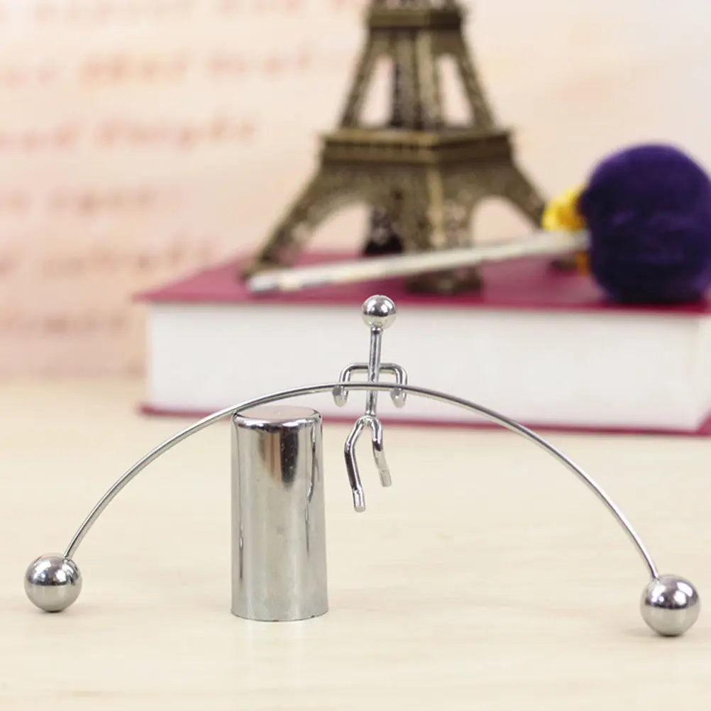 2Pcs Newton Physics Ball Decorative Iron Craft Home Decor Office Ornament Newton Tumbler Balance Large Single Double