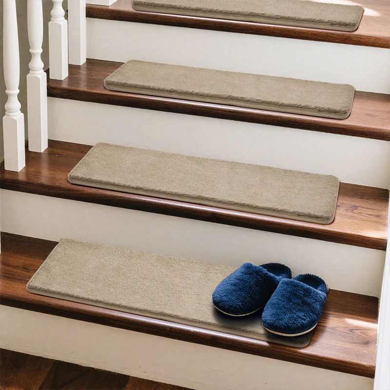2/7/14 PCS Ultra Plush Carpet Stair Treads 8 X 30 Inch Soft Indoor Stair Protector, Reduce Noise, Self Adhesive Peel and Stick Non Slip Stair Treads, Washable Reusable, Easy Install