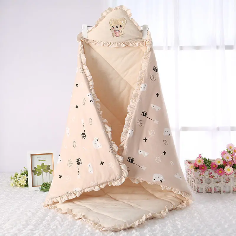 Newborn Pure Cotton Blanket Winter Warm Anti-kick Baby Swaddling Blanket Cartoon Wrapping Blankets Baby Cute Bedding Quilt