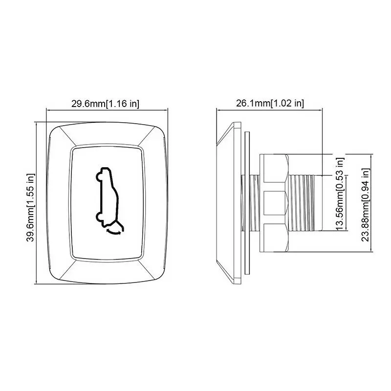 Rear Trunk Lock Control Switch with Red Light Indicator for 12V Car Electric Tailgate and Boot Release Functions