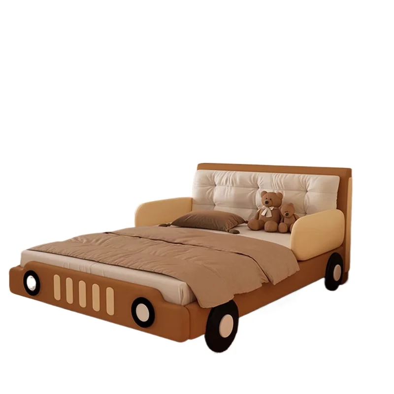 

Solid wood children's bed, boys with guardrail bed, bedroom small apartment 1.5 meters simple boys single bed