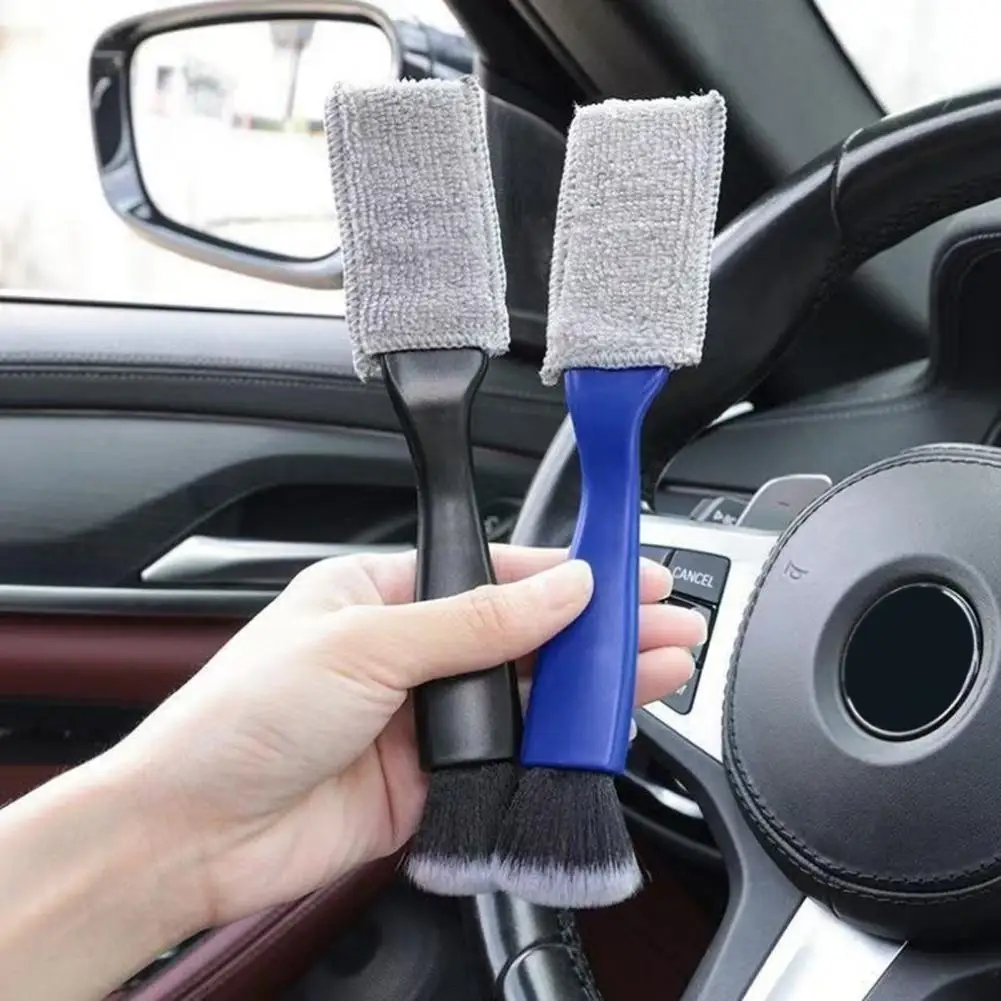 

Crevice Brush Car Brush 2-in-1 Air Vent Crevice Tool Soft Bristle Dusting Brush for Dashboard Seats Scratch-free Surfaces