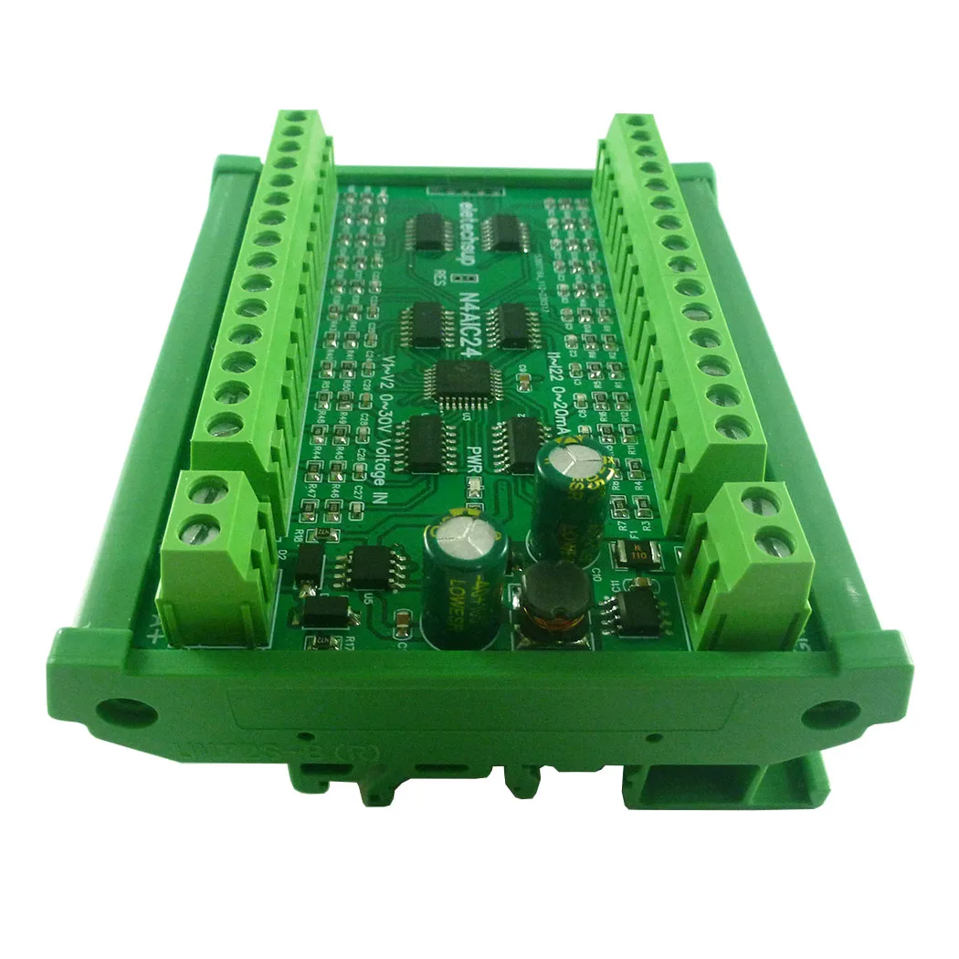 DC 12 24V 8-24CH 4-20MA To RS485 Current Analog Input Collector Module MODBUS RTU Board For PT100 K Thermocouple Pressure Sensor