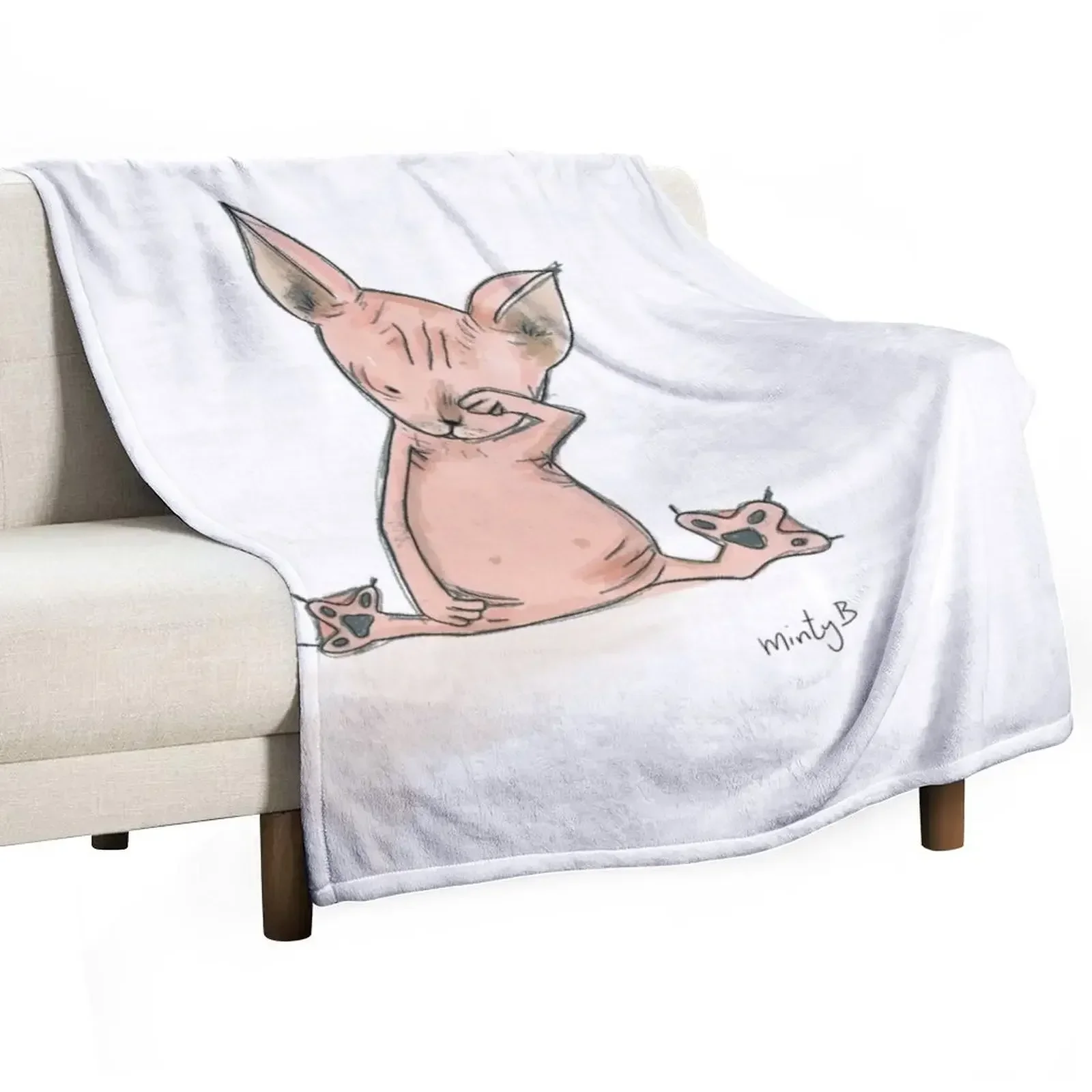 

Sleepy sphynx cat Throw Blanket Thermals For Travel Picnic Bed Fashionable Blankets