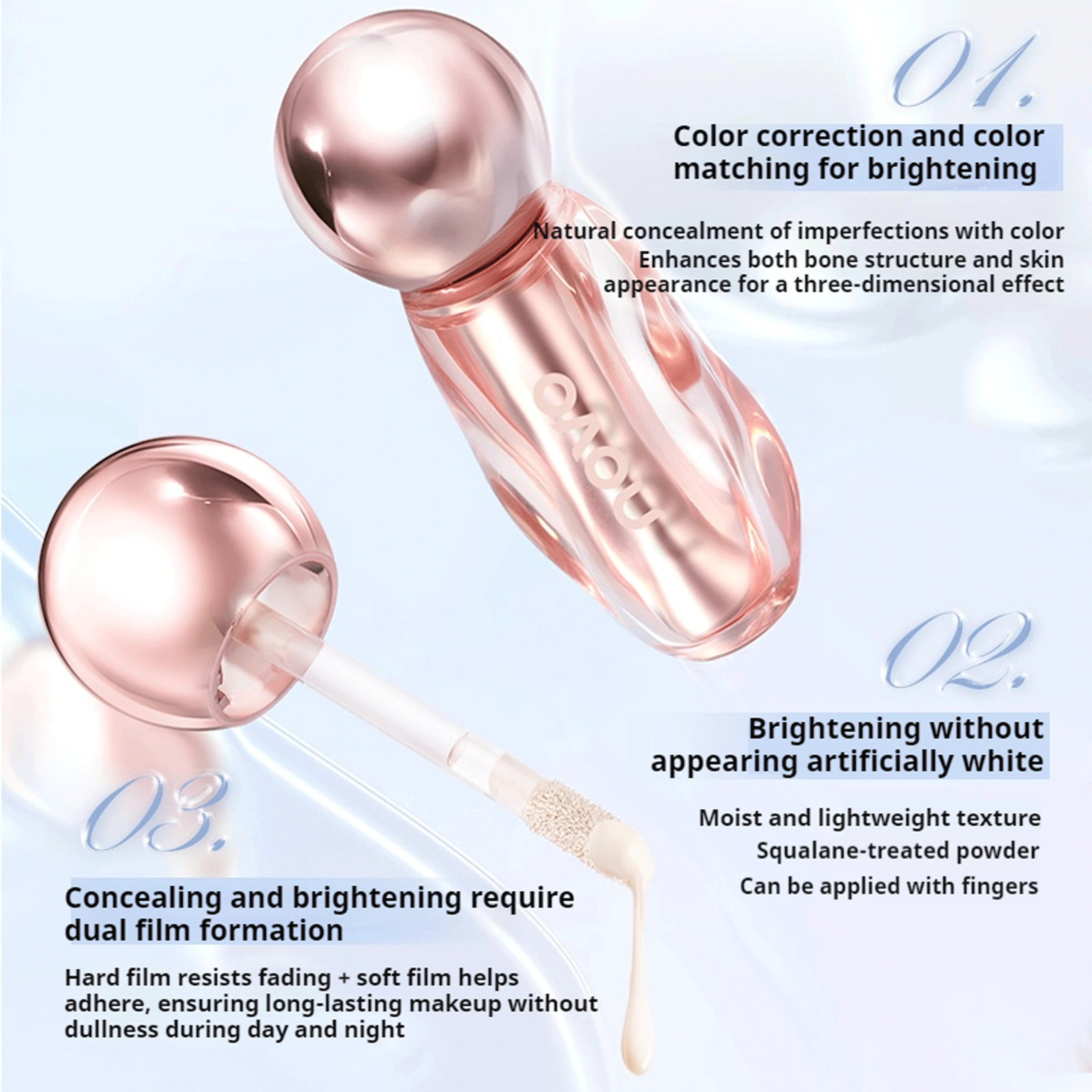 NOVO Corretivo para Contorno e Iluminar Corretivo Iluminador Facial para Cicatrices de Acne e Olheiras