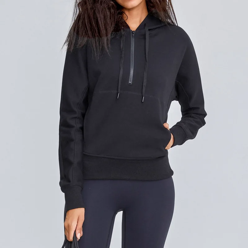 Veste de sport à manches longues pour femme, sweat-shirt à capuche, haut de course, entraînement, yoga, fitness imbibé, nouveau