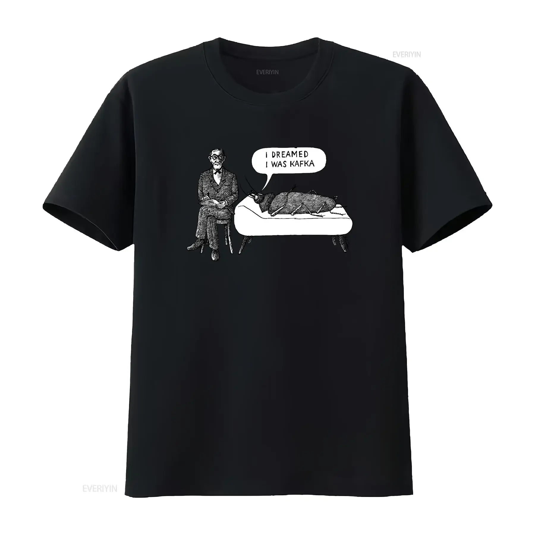 Maglietta Kafka e Freud Oversize Casual Street Wear con girocollo tessuto leggermente elasticizzato stampa vestibilità per