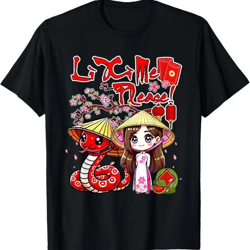 Li Xi Me por favor Año Nuevo Lunar serpiente vietnamita mujer Ao Dai camiseta