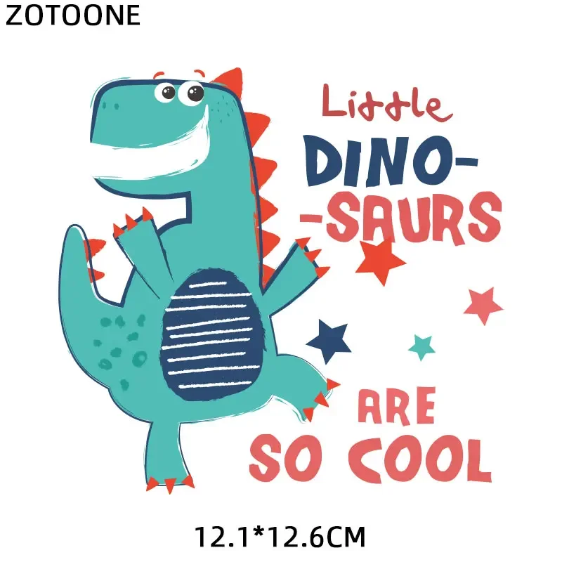 ZOTOONE Cool Animal Patches for Kids Iron on Cartoon Shark Cat Patch Heat Transfers for Clothes Ironing Sticker DIY Appliques D