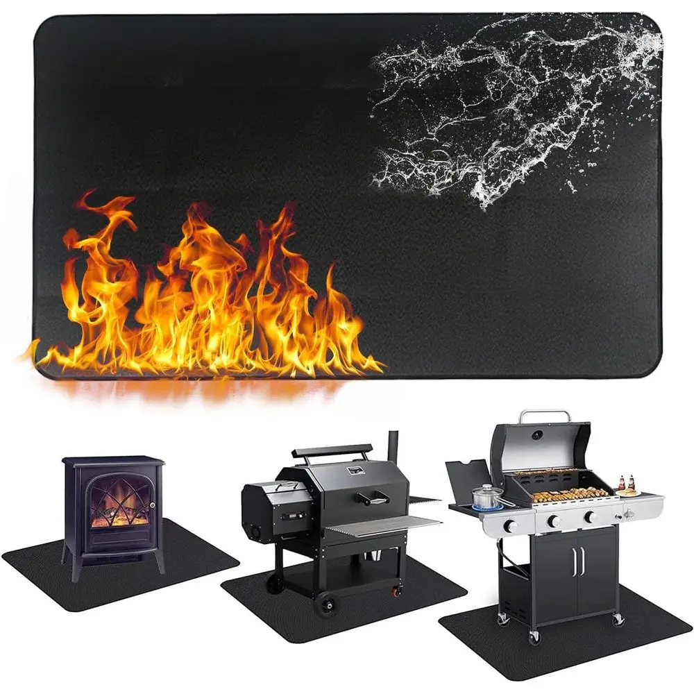 

Большие коврики для гриля под 65 x 48 дюймов или уличные коврики для гриля, штамповочные коврики или многоразовые маслостойкие водонепроницаемые коврики для барбекю или патио на террасе