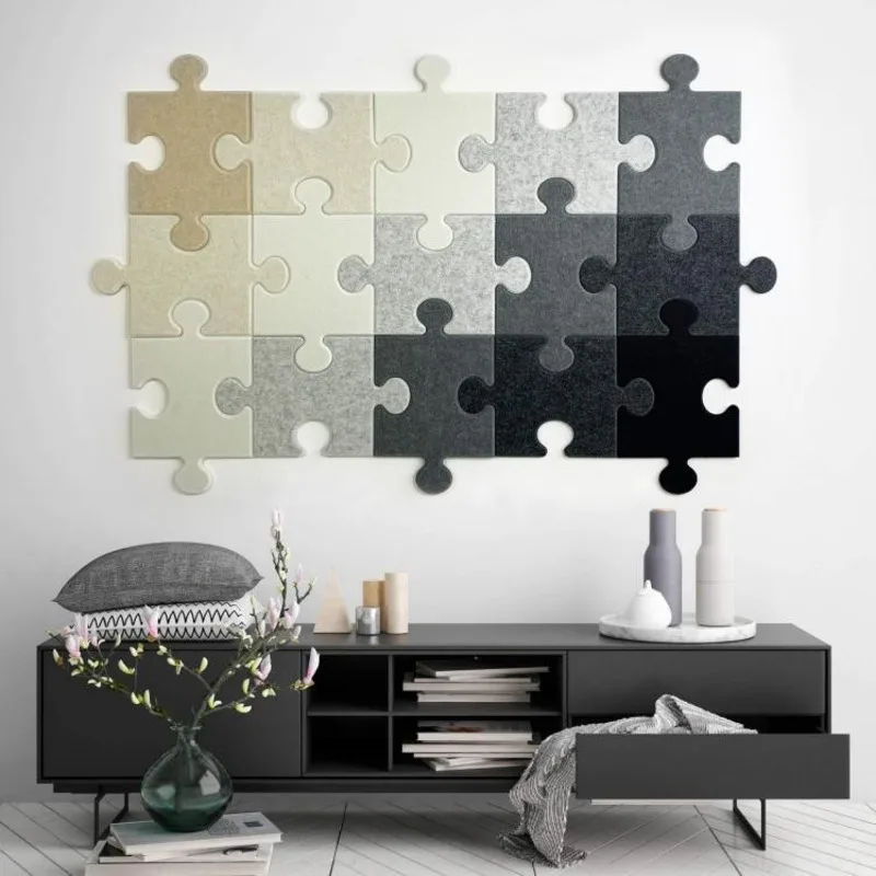 15pcs/set 3D Puzzle Wall Sticker Felt Board Message Photo Display Living Room Bedroom Nordic Home Decor