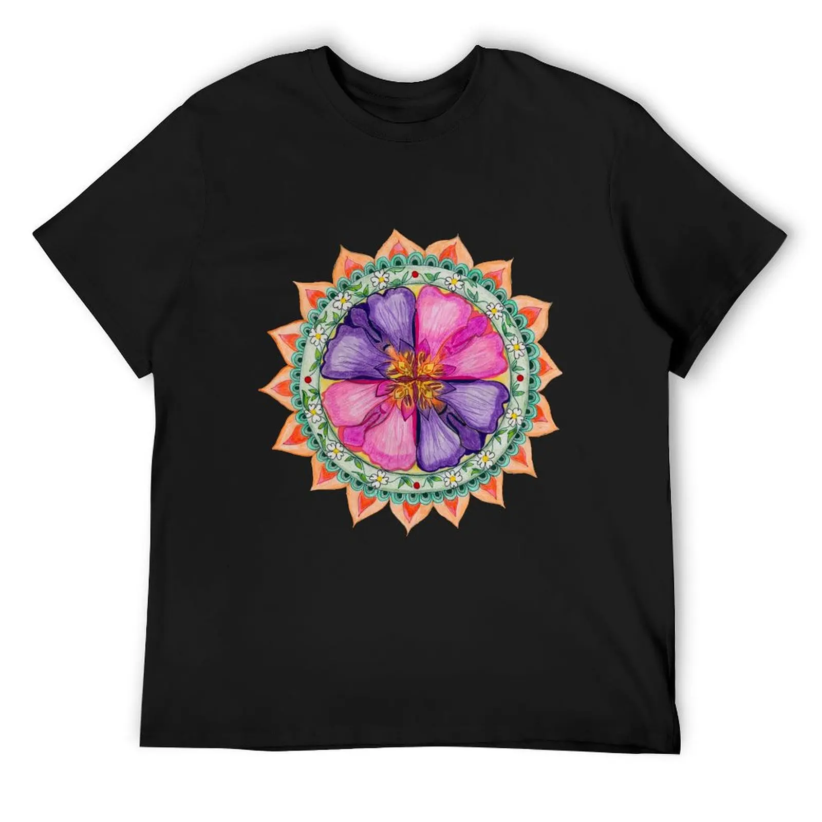 Orchid Mandala T-Shirt quick-drying blanks tops outfits for men