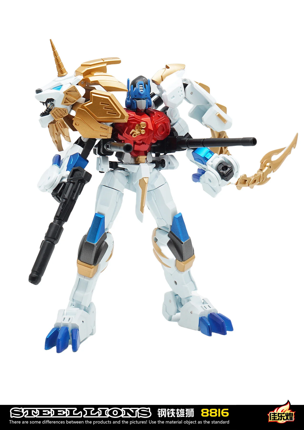 GYHTOYS Trasformazione 8816 Lion King Commander Leone in acciaio Giocattolo leone bianco