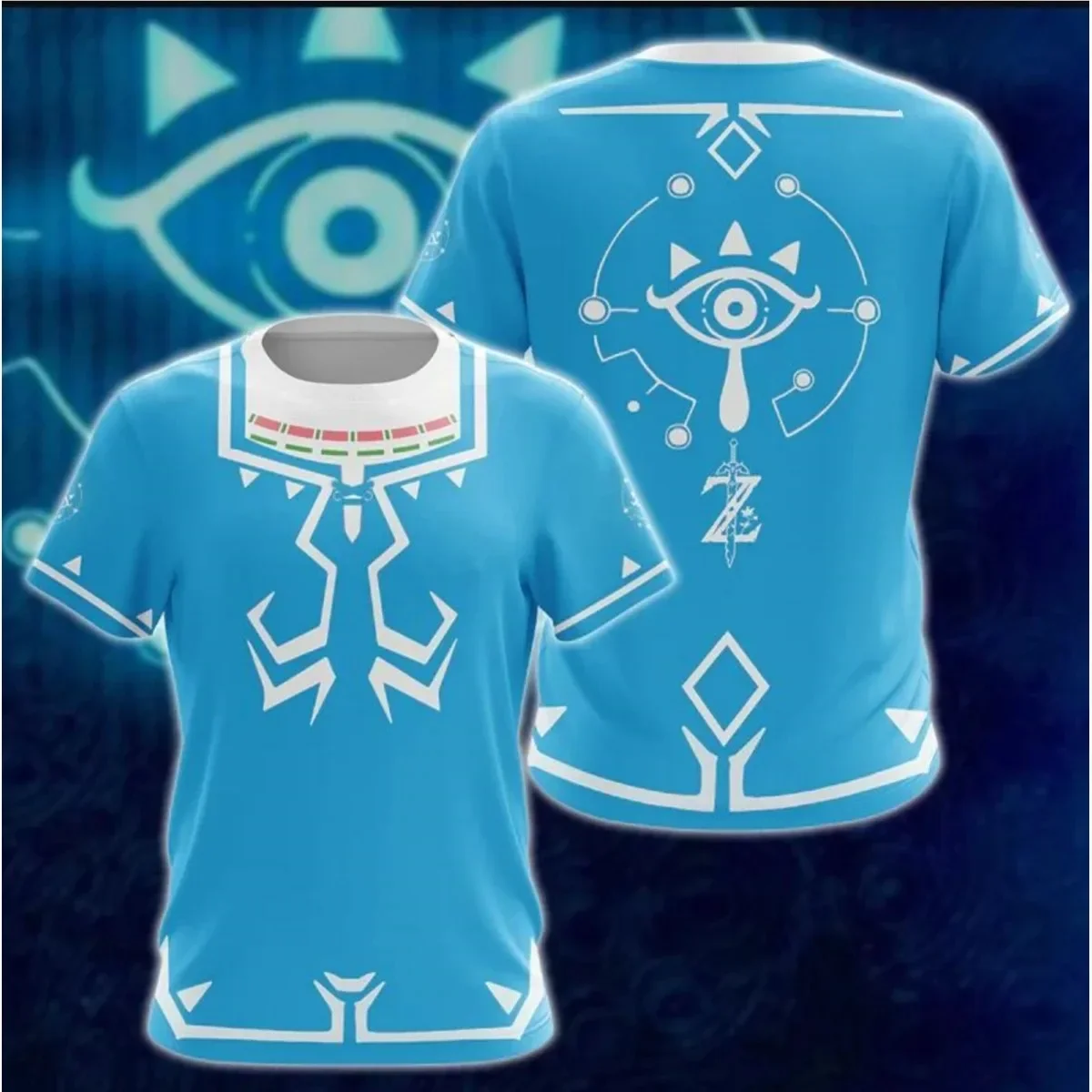 Zelda Cosplay Summer Men Kids Harajuku Breathable Mesh T-shirt Man Street Casual Round Neck Short Sleeve Sportwear Male Tops Tee