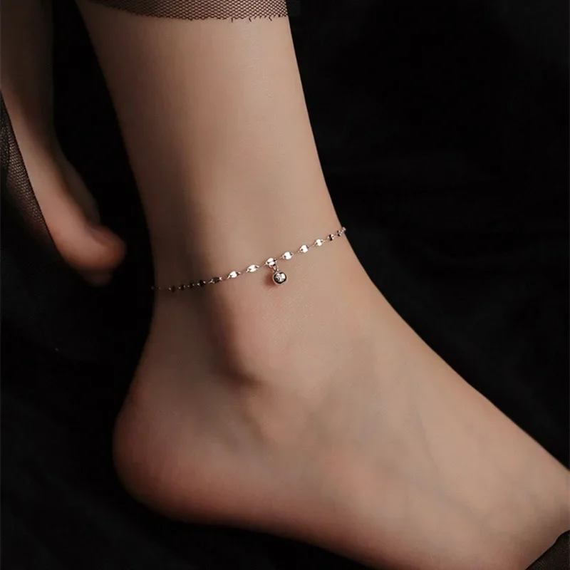 Fashion Simple Design Chain Bell Anklet, Suitable for Women's Daily Hundred with Accessories, Holiday Party Jewelry Gifts