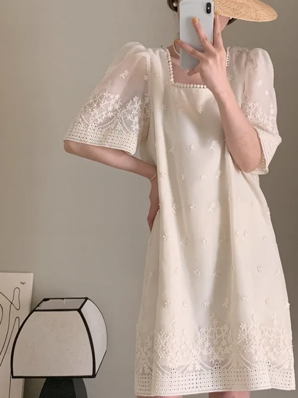 เสื้อผู้หญิงทรงหลวมสไตล์ลำลอง คอเหลี่ยม แขนพอง สำหรับฤดูร้อน ฤดูใบไม้ผลิ ฤดูใบไม้ร่วง และฤดูหนาว เหมาะสำหรับใส่ไปทำงานหรือใส่ลำลอง