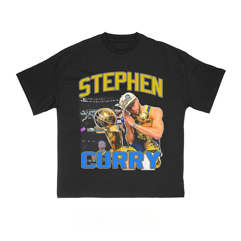 

2025 Tide Star Curry Good Night T-shirt Classic American Casual Heavy Street Short Sleeve Name Scene Sports Half Sleeve