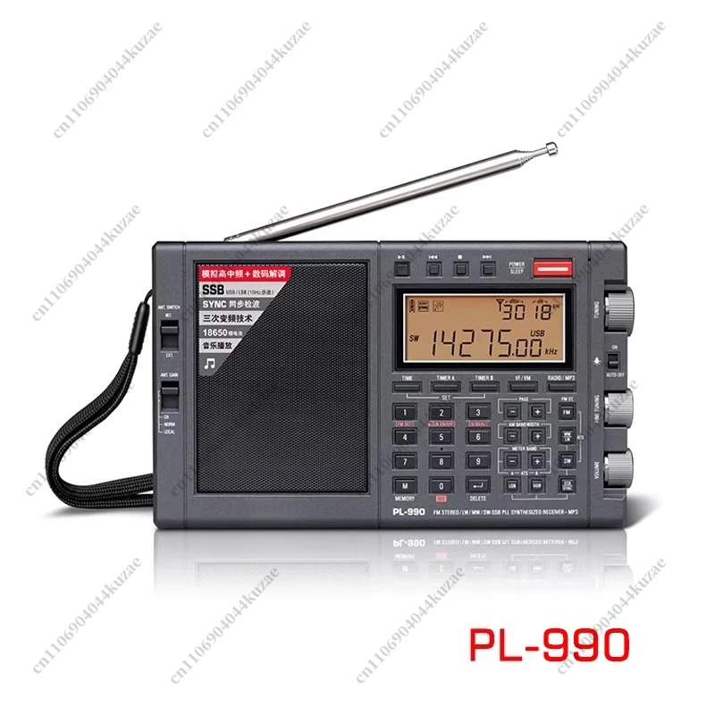 PL-990 Portable Radio, Full Band FM/MW/SW/SSB Receiver with Bluetooth Speaker & Music Player