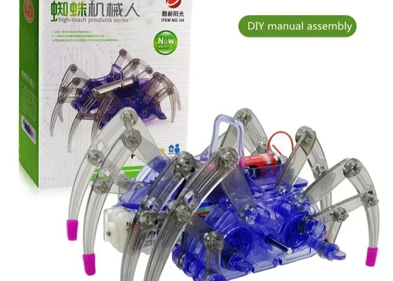 مجموعة ألعاب تجميع ثلاثية الأبعاد تعليمية جديدة يمكنك صنعها بنفسك، نموذج عنكبوت روبوت كهربائي مقدس للأطفال