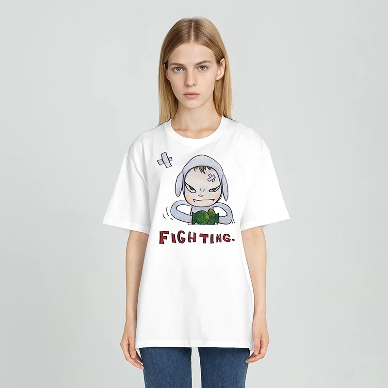 Yoshitomo Nara fight it out T-shirt Cotton Men T shirt New TEE TSHIRT Womens Tops