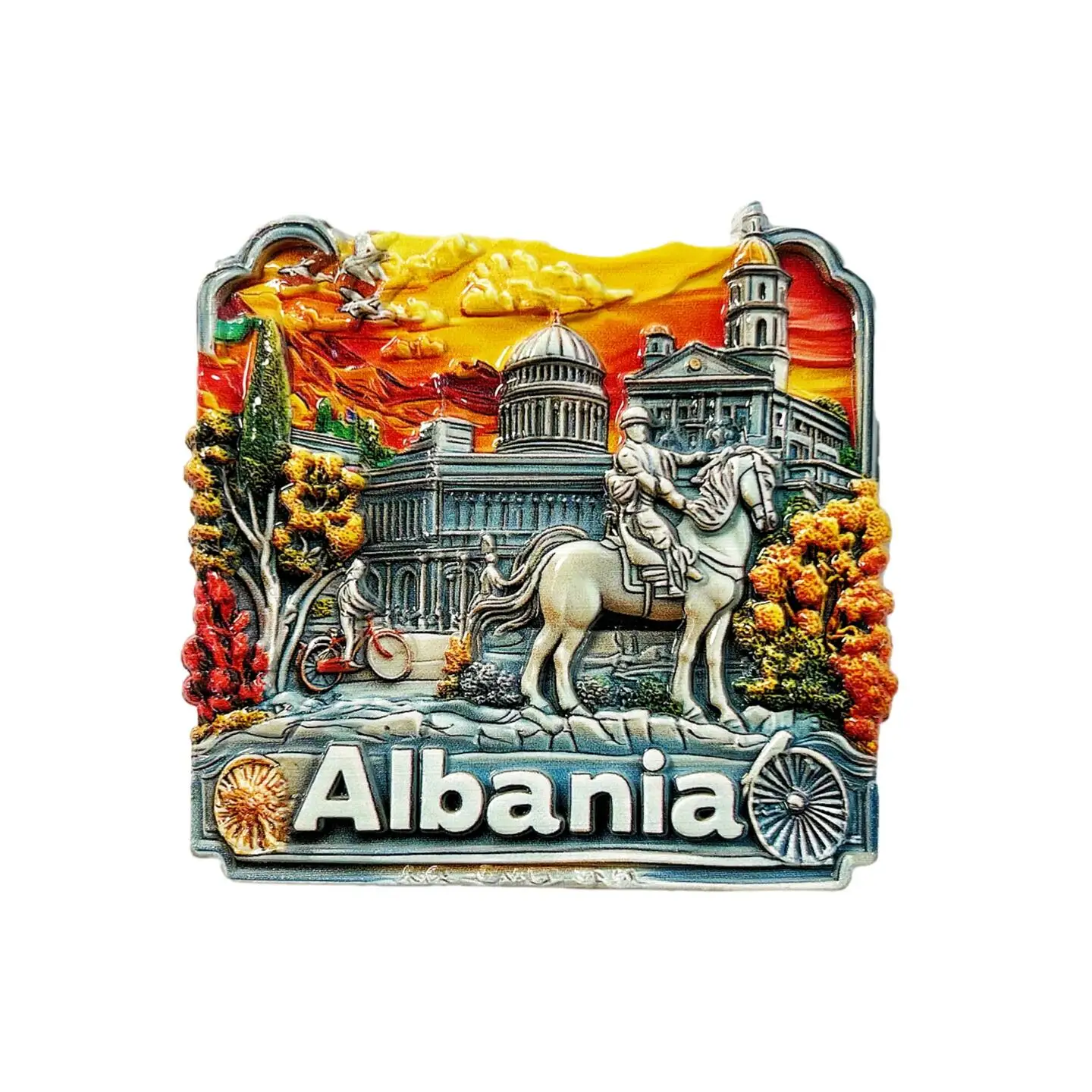 Balkan Peninsula Albania Travel Souvenir Fashion High-End 3D Decorative Fridge Magnet Gift