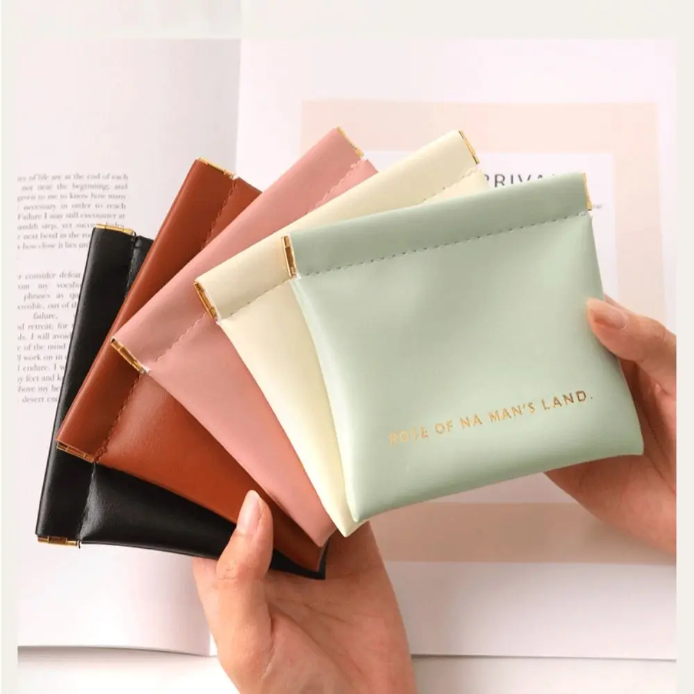 Fashion Simple Lipstick Makeup Bag Mini Portable Jewelry Handbag PU Travel Key Small Bags Women Girls