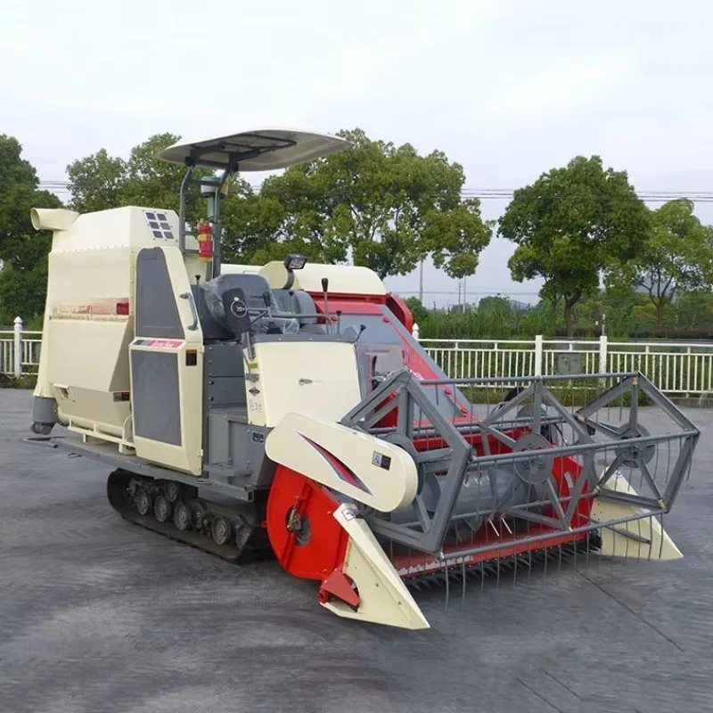 Single Row Corn Combine Harvester Compact Self Propelled Rural Small Corn Farm Picking Threshing Separating Harvest Equipment