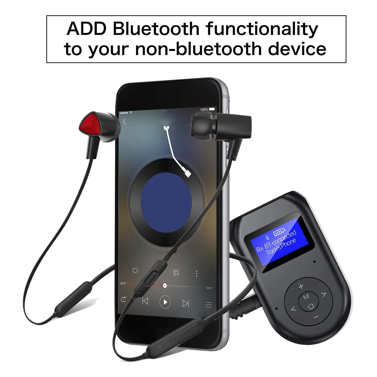 

Приемник-передатчик Bluetooth 4-в-1, беспроводной аудиоадаптер Bluetooth 5.0 с низкой задержкой для автомобильной/домашней стереосистемы