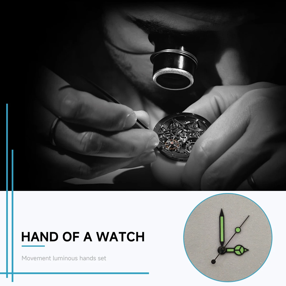 Manecillas de reloj estilo Mercedes con borde negro luminiscente verde, accesorios para movimientos NH35/36/4R, piezas de reloj compatibles