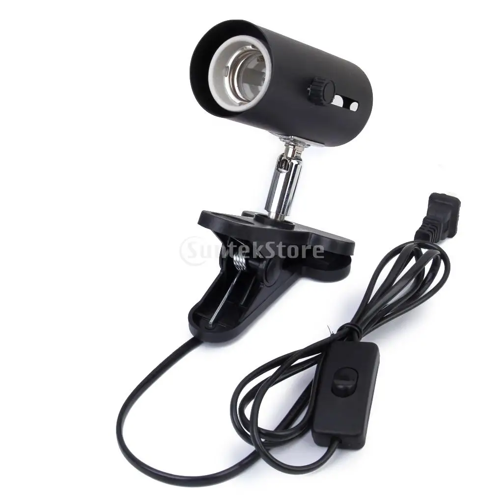 NW-02 Light Socket Clamp Ceramic Lamp Holder Adjustable Base for Reptile Heater UVB UVA Aquarium Use