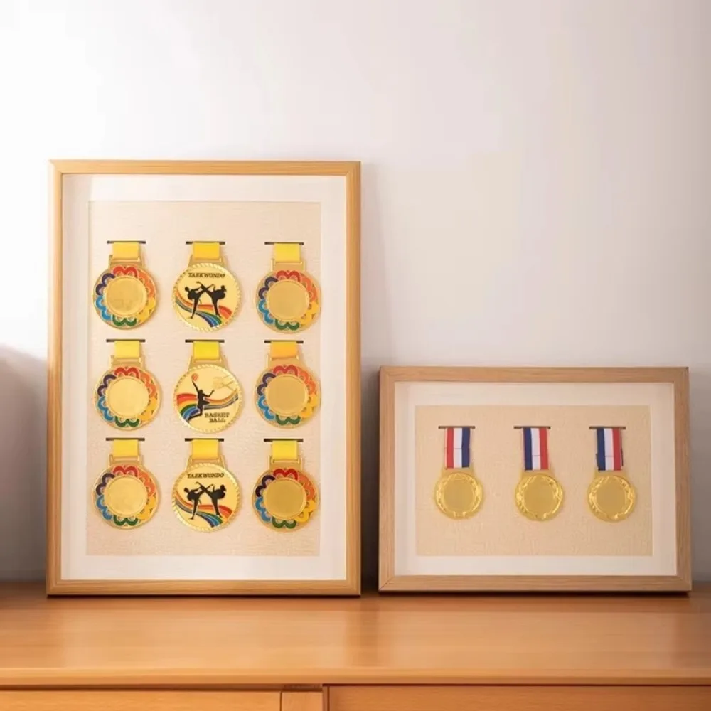 Wooden Photo Frame Dust-Proof Wear-resistant Display Case Honor Medal Display Medal Hanger