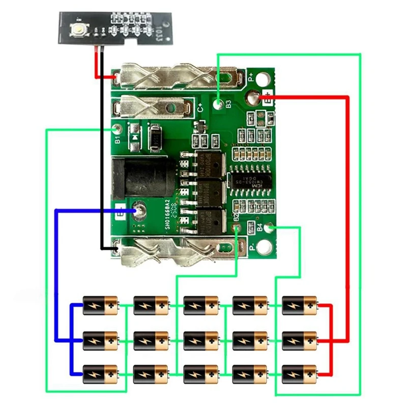 FYBL 15 Core 18650 Li- Battery Storage Box Case with PCB Protection Circuit Board for 18V Battery Repair