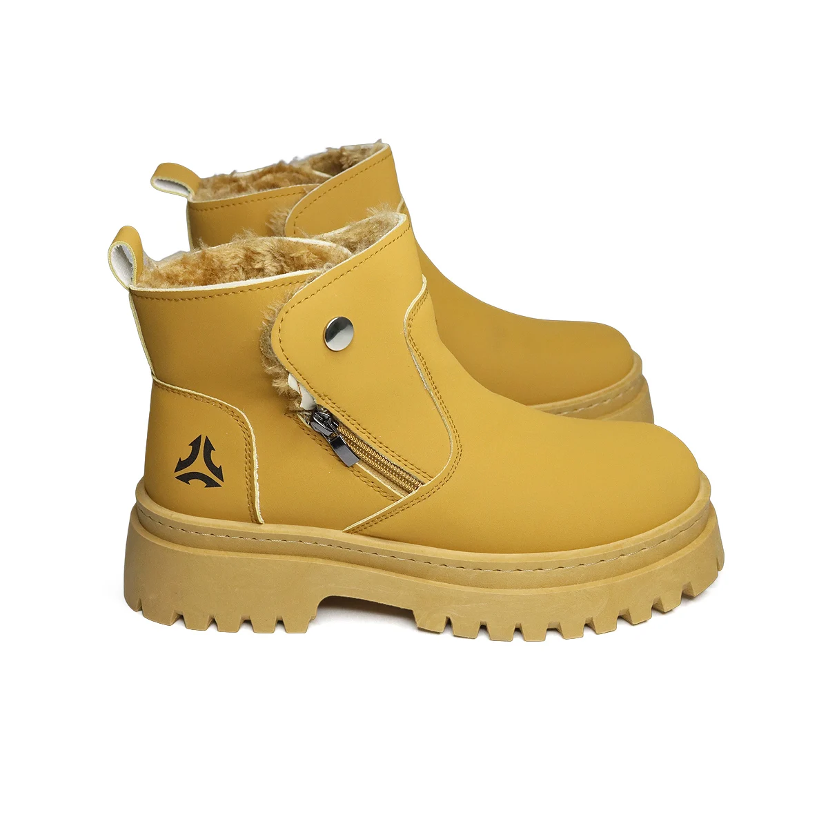 

Новые осенние и зимние высокие и плюшевые туфли из плотного хлопка для мужчин, повседневные, нескользящие, на толстой подошве, морозостойкие, теплый хлопок.