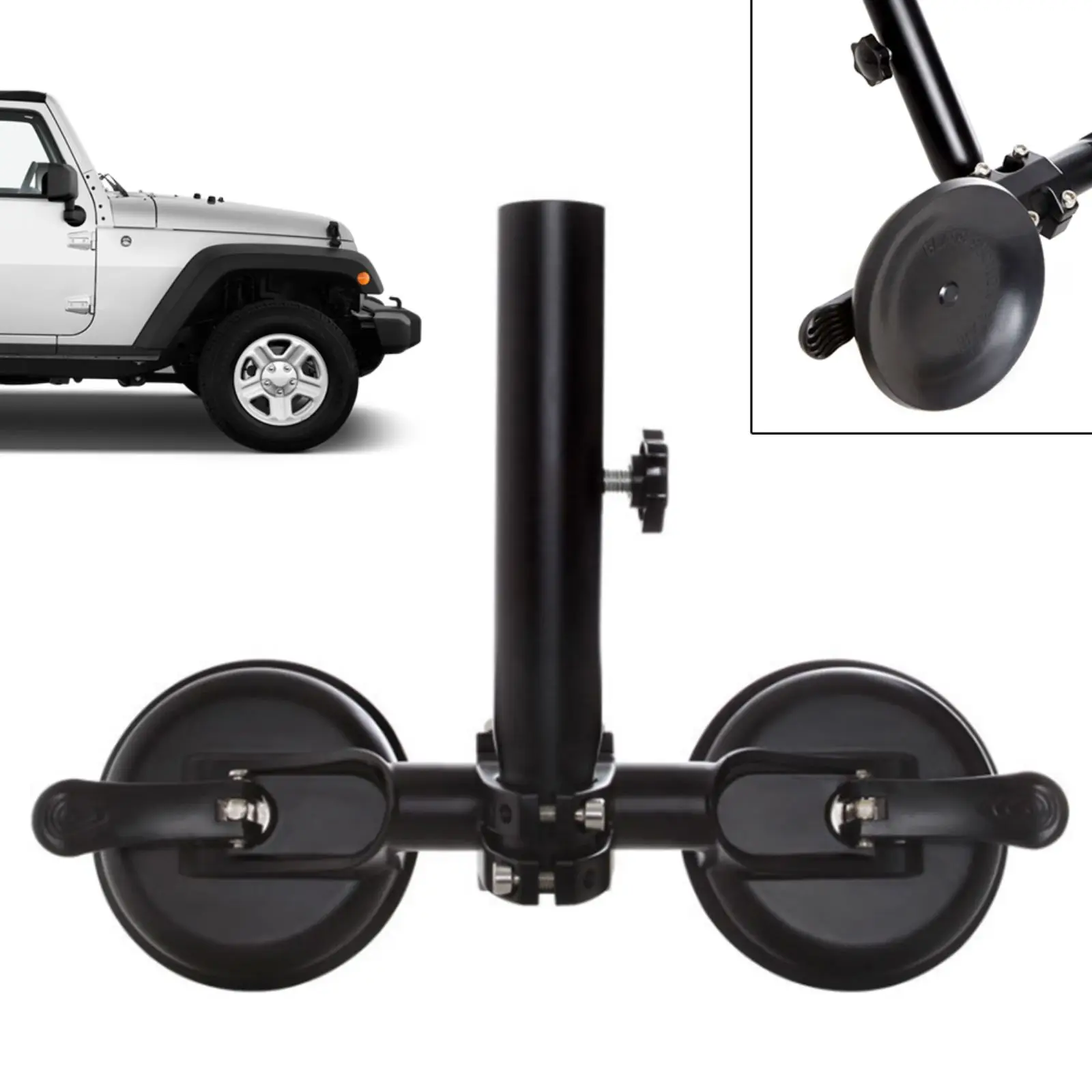 

Car Flagpole Frame with 4.5-inch Strong Suction Cups, Adjustable Metal Bracket for Durable Vehicle Decoration