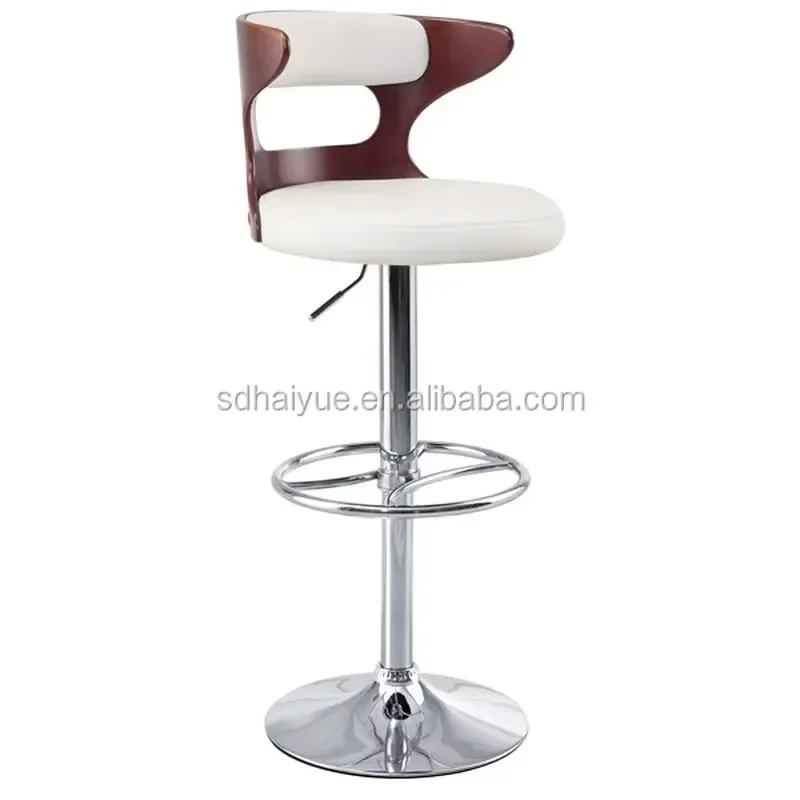 Modern PU Leather Bar Stool Adjustable Height High Chair Contemporary Design Comfortable Seat Cushion for Kitchen Island