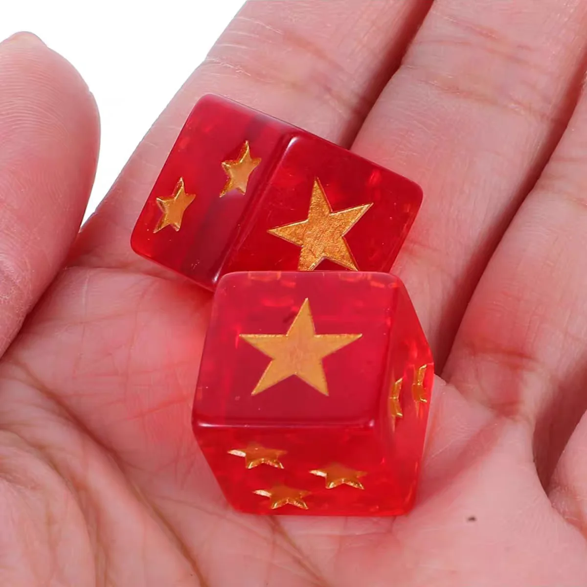 Red Star Points DIY Dice 16mm Square Blank 6th Side Dice & Compatible with War Game Board Games,D&D RPG MTG Table Game Card Game