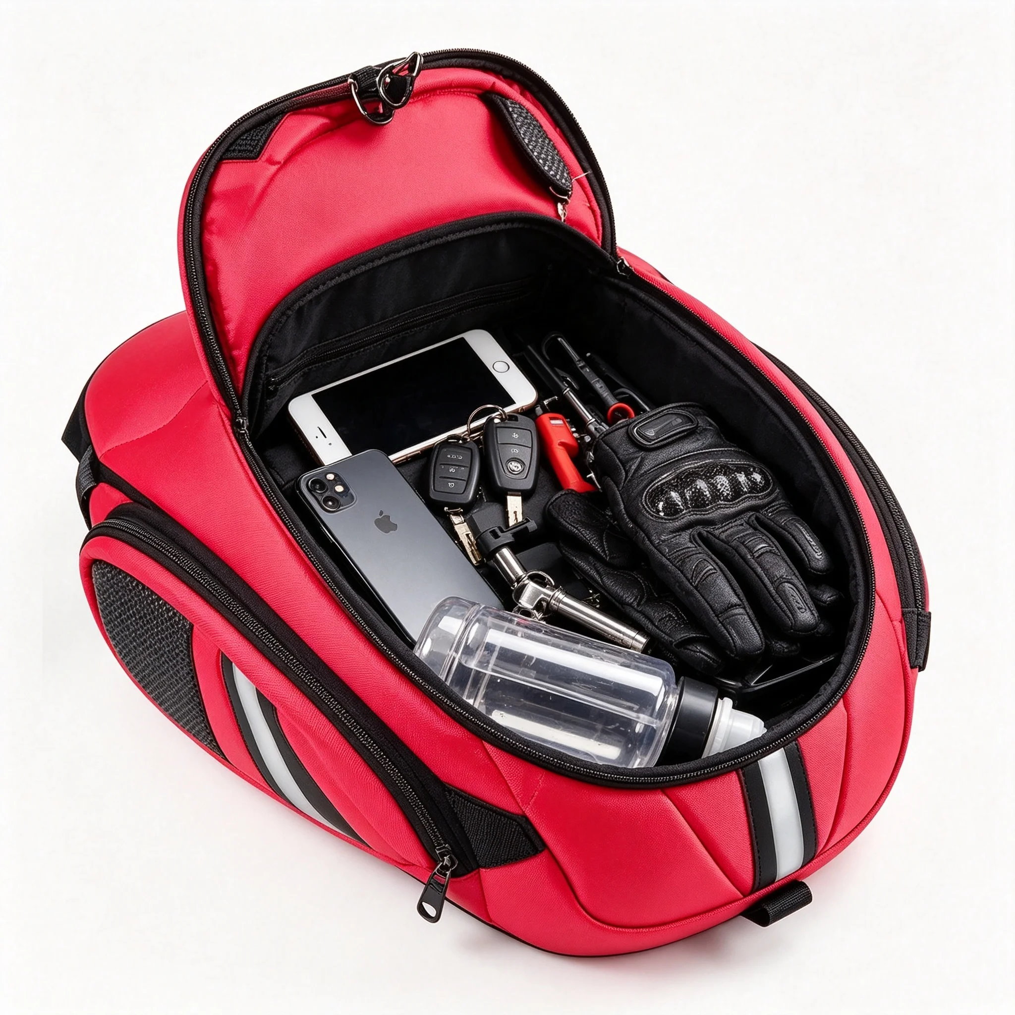 Easy To Use Motocross Leg Bag, Multifunctional Motorcycle Knight Waist Pack, Red Outdoor Riding Accessory