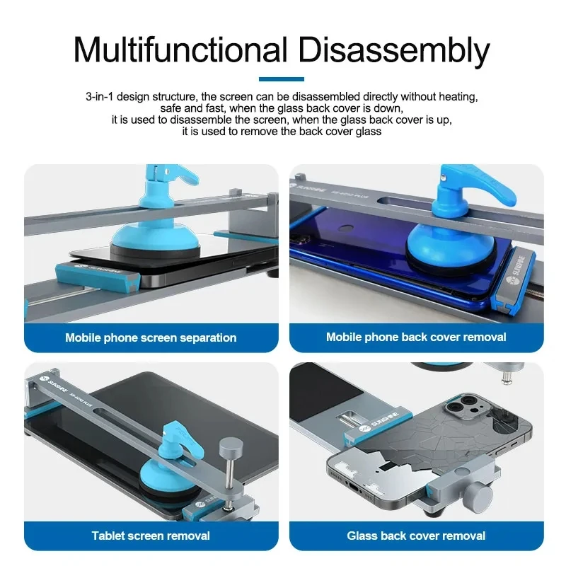 SUNSHINE SS-601G Plus Multifunctional Heating-free Fixture for Tablet iPhone 14 13 iPad LCD Back Cover Glass Separating Repair