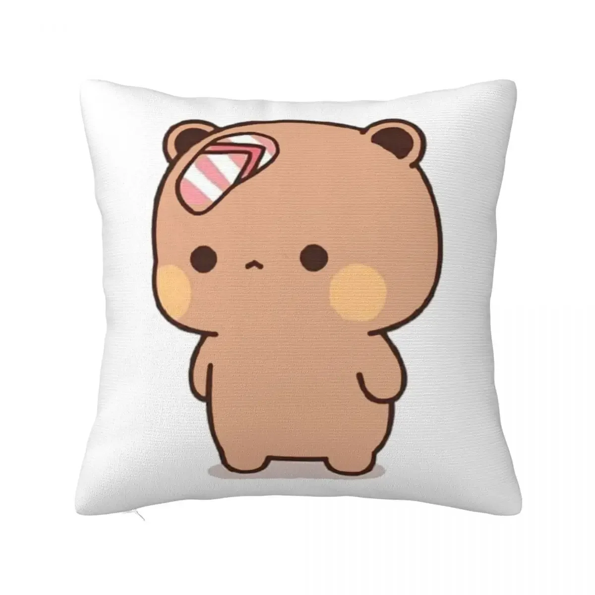 Niedliche Bubu Was Threw Flip-Flops, quadratische Kissenbezüge, Pandabär-Kissenbezüge, kreativer dekorativer Kissenbezug für Sofa, 45 x 45 cm