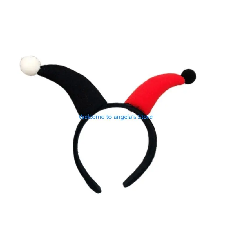 X4YC ثلاثية الأبعاد القرن مهرج عقال الأدوار ملحق Hairhoop الطرف الديكور أغطية الرأس للأطفال والكبار للجنسين مهرجان الدعائم