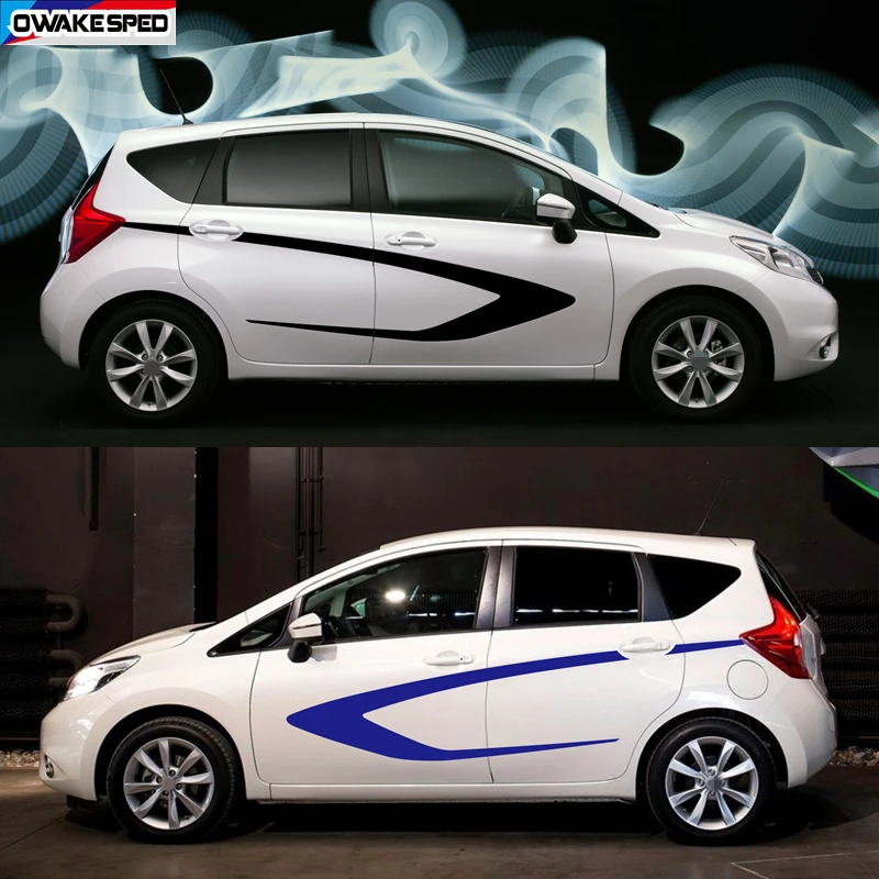 

Racing Sport Stripes Car Body Door Customized Sticker For Nissan Note NISMO S POWER Both Side Accessories DIY Vinyl Decals