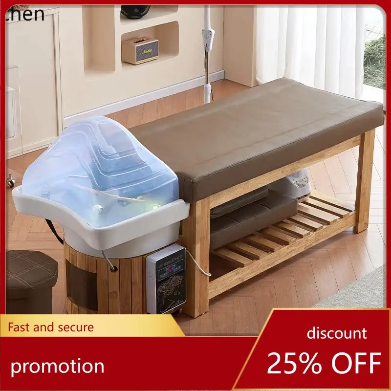 ZML all solid wood high-end hair treatment shampoo bed barber shop hair salon special fumigation water circulating bed