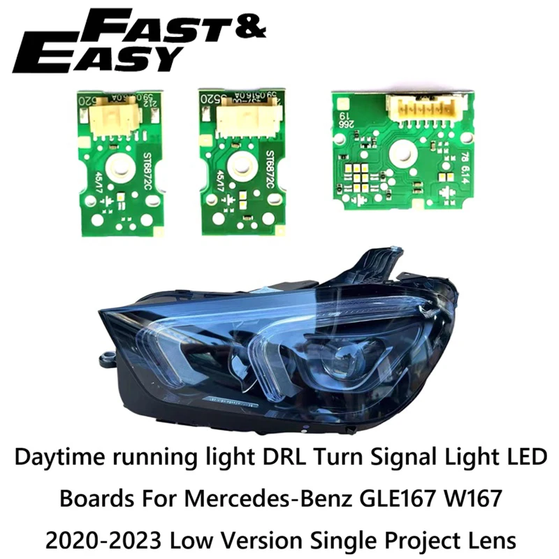 Aftermarket DRL Turn Signal Light LED Boards For 2020-2023 Mercedes-Benz GLE167 W167 Low Version Single Project Lens