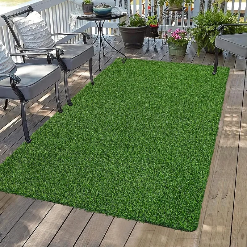 Artificial Grass Rug Indoor Outdoor Rug, 3x5Ft , Synthetic Artificial Grass Turf Fake Grass Rug for Balcony Garden Lawn  3x5Ft