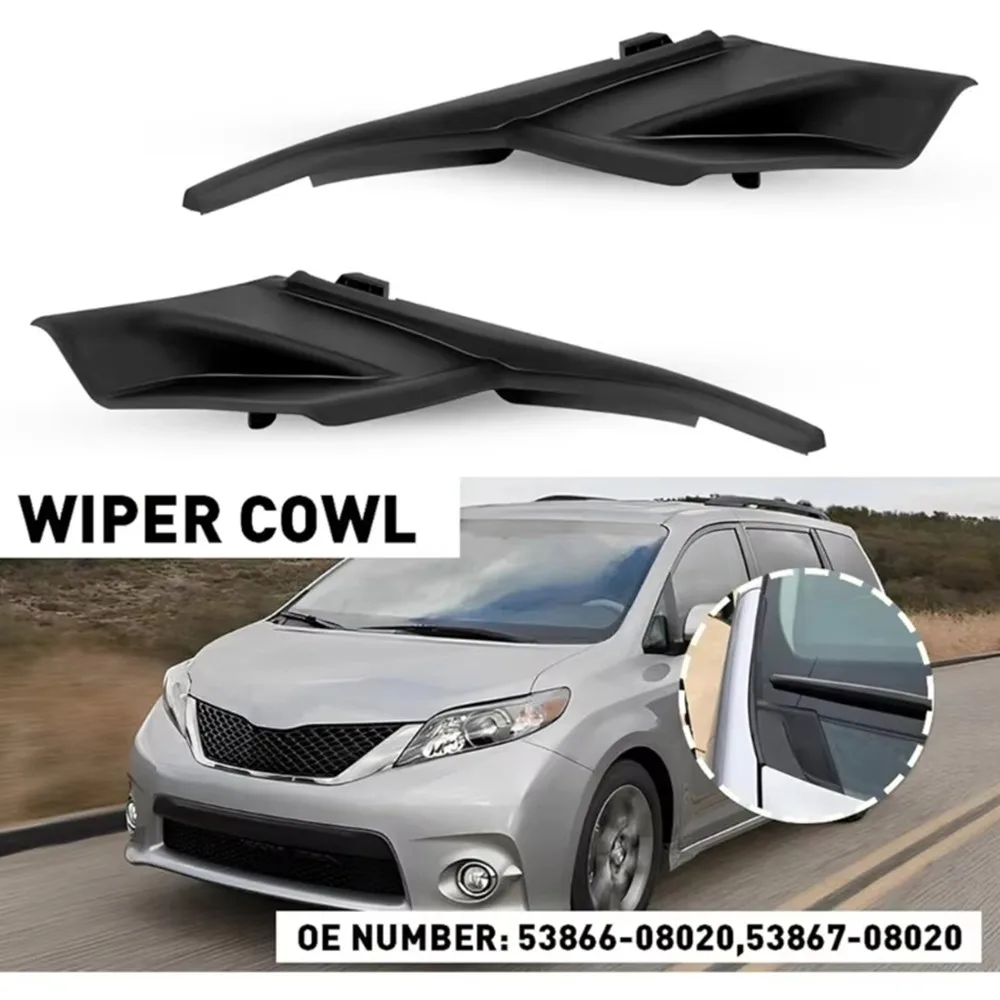 

For US Toyota Sienna 2011-2020 Car Front Windshield Wiper Side Cowl Extension Cover Side Fender Trm 53866-08020 53867-08020