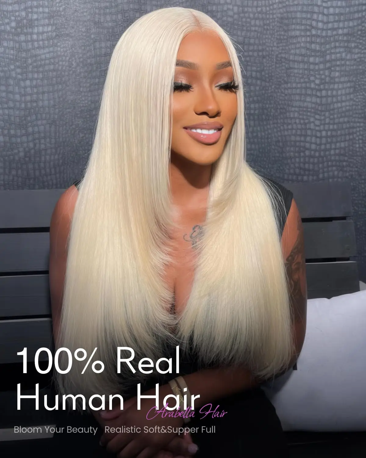 

Megalook 613 Blonde Glueless Wig 15A Super Double Drawn 6x5 Lace Front Wigs Human Hair Ready to Wear and Go 210%