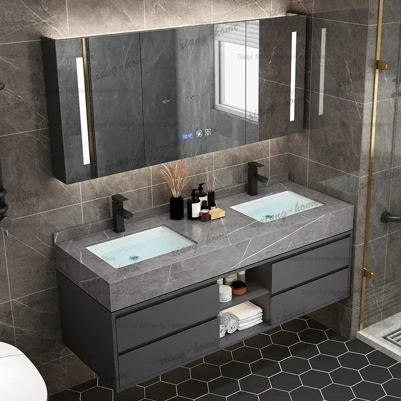ld Solid Wood Boards Modern Smart Home Improvement Furniture Bathroom Fixture Bathroom Cabinets Bathroom  Cabinet