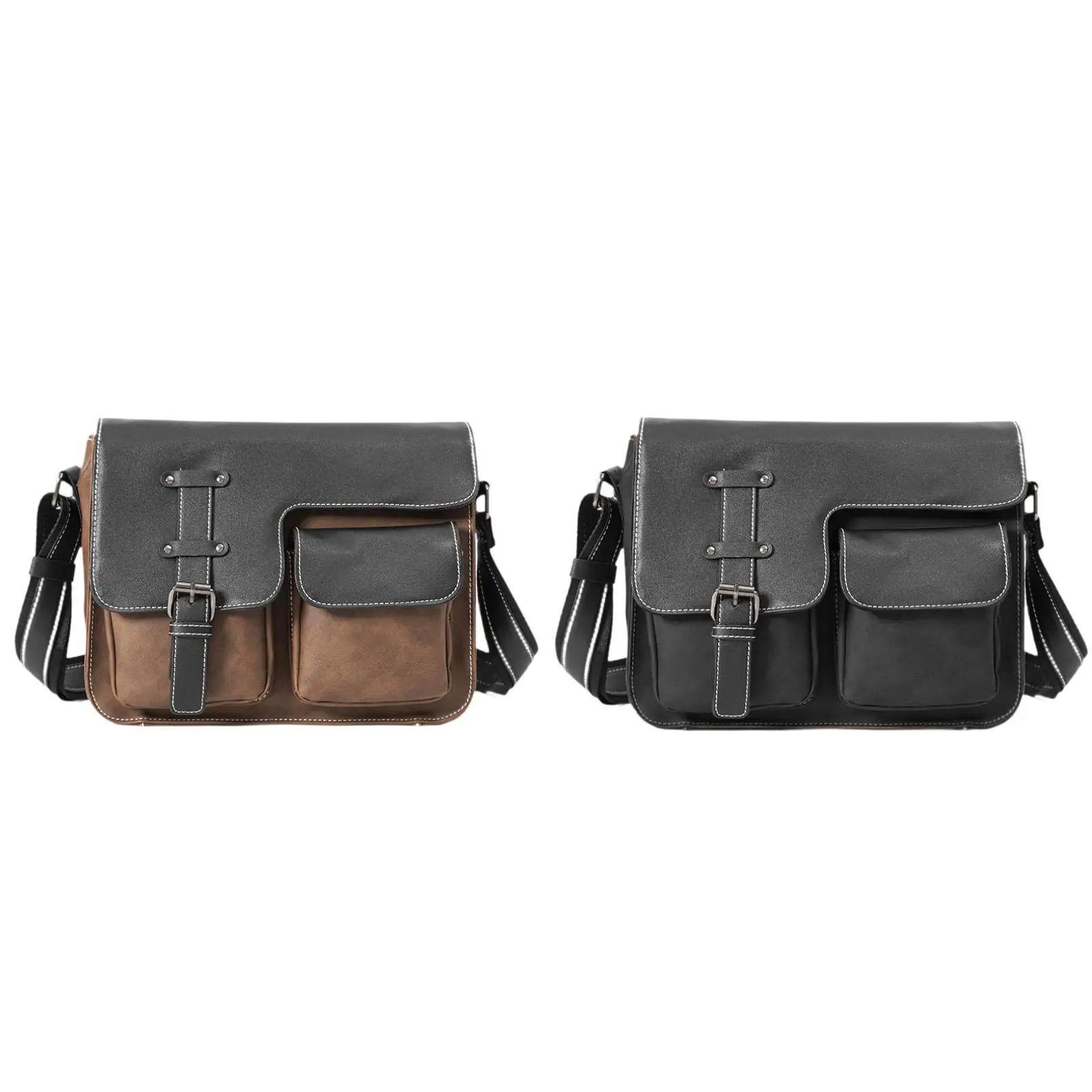 Crossbody Messenger Bag Vintage with Adjustable Shoulder Strap Stylish PU Leather Sling Bag for Cycling Sport Walking Travel Gym